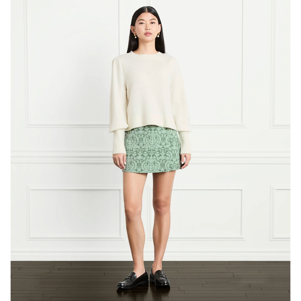 NWT Hill House The Cropped Sylvie Sweater Ivory 100% extra-fine merino wool